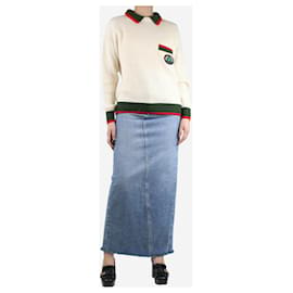Autre Marque-Blue split denim maxi skirt - size UK 8-Blue