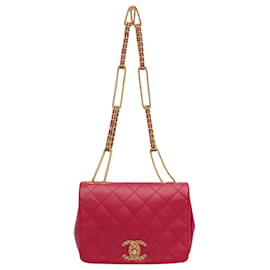 Chanel-Chanel Pink Quilted Lambskin On And On Flap-Pink,Other