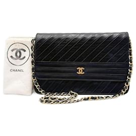Chanel-Chanel Timeless Classic Diagonal Quilted Single Flap-Black
