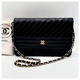 Chanel-Chanel Timeless Classic Diagonal Quilted Single Flap-Black