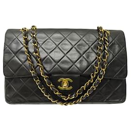 Chanel-VINTAGE SAC A MAIN CHANEL CLASSIQUE TIMELESS MEDIUM BANDOULIERE HAND BAG-Noir
