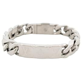 Louis Vuitton-BRACELET LOUIS VUITTON GOURMETTE MONOGRAM CHAIN M62486 20CM BANGLE STRAP-Argenté