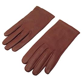 Hermès-NEW HERMES GLOVES IN BORDEAUX LEATHER SIZE 8 NEW BURGUNDY LEATHER GLOVES-Dark red