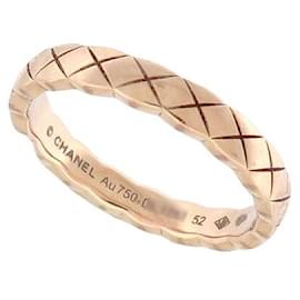 Chanel-NEW CHANEL COCO CRUSH MINI J RING11785 IN ROSE BEIGE GOLD 18K 52 GOLD RING-Golden