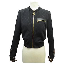 NUOVO BOMBER LOUIS VUITTON MONOGRAM NERO XS 34 GIACCA CAPPOTTO Nero