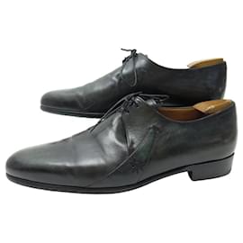 Berluti-BERLUTI SHOES 0039 Derby 8 42 BLACK GREEN PATINA LEATHER SHOES SHOES-Green