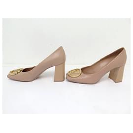 Louis Vuitton-CHAUSSURES LOUIS VUITTON MADELEINE ESCARPINS 39 CUIR ROSE NUDE SHOES PUMPS-Rose