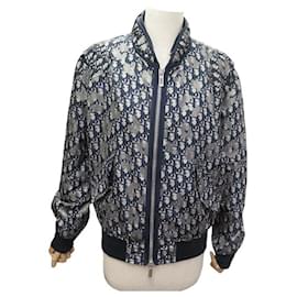 Christian Dior-NEW DIOR MEN’S JACKET 46 OBLIQUE MONOGRAM BOMBER 933C403to4617 NEW COAT-Navy blue