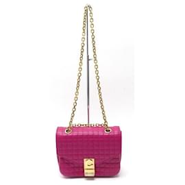 Céline-NEW CELINE SMALL C HANDBAG 188403BFC LEATHER MATELASSZ FUSHIA QUILTED BAG-Fuschia