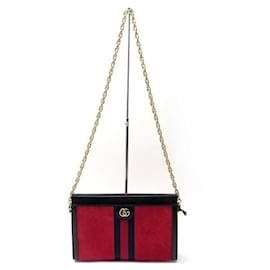 Gucci-NEW GUCCI OPHIDIA PM HANDBAG 503877 IN RED SUEDE CROSSBODY BAG NEW-Red