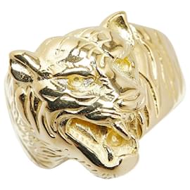 & Other Stories-K18YG Yellow Gold Tiger Motif Ring in Excellent Condition-Golden