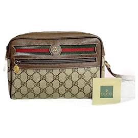Gucci-Gucci Ophidia Sherry Line Shoulder Women Bag Canvas Shoulder Bag 56.02.088 in excellent condition-Brown