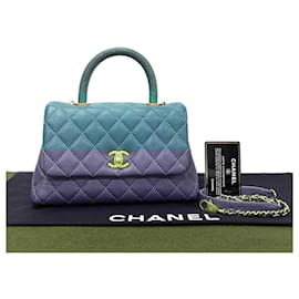 Chanel-Chanel Coco Handle Matte Caviar Skin 2way Shoulder Bag Leather Shoulder Bag 78306-Blue