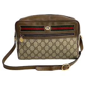 Gucci-Gucci GG Supreme Ophidia Crossbody Bag  Canvas Crossbody Bag in Good condition-Brown