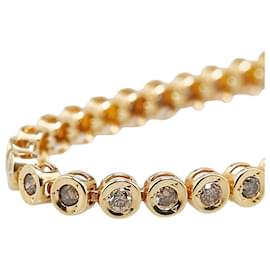 & Other Stories-LuxUness 18k Gold Diamond Tennis Bracelet Metal Bracelet in Excellent condition-Golden