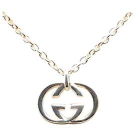 Gucci-Gucci Interlocking G Pendant Necklace Metal Necklace in Good condition-Silvery