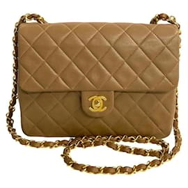 Chanel-Chanel Matelasse Lambskin Chain Mini Shoulder Bag Leather Shoulder Bag 34194 in good condition-Brown