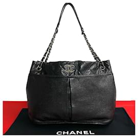 Chanel-Chanel Matelasse Coco Caviar Skin Chain Semi Sac à bandoulière Sac à bandoulière en cuir 21559 en bon état-Noir