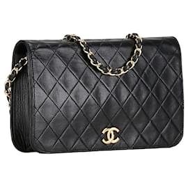 Chanel-Chanel Matelassé 23 Single Flap Shoulder Bag Leather Shoulder Bag in Good condition-Black
