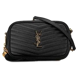 Yves Saint Laurent-Yves Saint Laurent Lou Chain Shoulder Bag Leather Shoulder Bag 618057 in good condition-Black