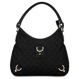 Gucci-Gucci Abbey GG Canvas Shoulder Bag Canvas Shoulder Bag 130738 in good condition-Black