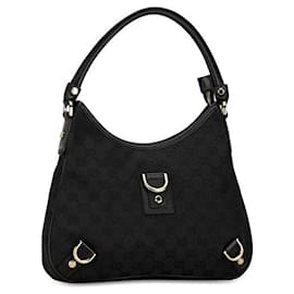 Gucci-Gucci Abbey GG Canvas Shoulder Bag Canvas Shoulder Bag 130738 in good condition-Black