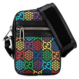 Gucci-Gucci GG Psychedelic Shoulder Bag Canvas Crossbody Bag 598103 in good condition-Black
