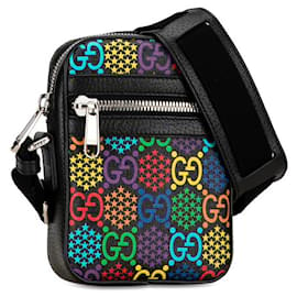 Gucci-Gucci GG Psychedelic Shoulder Bag Canvas Crossbody Bag 598103 in good condition-Black