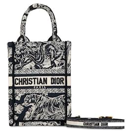 Dior-Dior Mini Vertical Toile de Jouy Book Tote Canvas Handbag in Excellent condition-Black