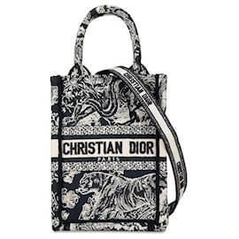 Dior-Dior Mini Vertical Toile de Jouy Book Tote Canvas Handbag in Excellent condition-Black