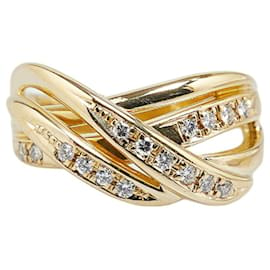 & Other Stories-K18YG Yellow Gold Diamond Ring 0.19ct Size 11.5 in Great Condition-Golden