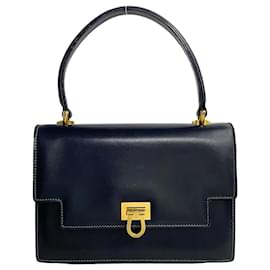 Gucci-Gucci Old Vintage Calf Leather Genuine Mini Handbag Leather Handbag 32218 in good condition-Black
