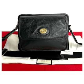 Gucci-Gucci Leather Crossbody Bag  Leather Crossbody Bag 574760 in excellent condition-Black