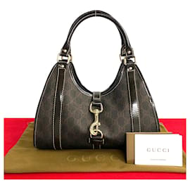 Gucci-Gucci Gucci Gg Supreme Logo Leather Genuine Handbag Tote Bag Leather Tote Bag 203495 in excellent condition-Brown