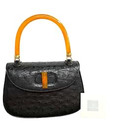 Gucci-Gucci Old Vintage Leather Mini Handbag Leather Handbag 45798 in excellent condition-Black