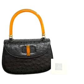 Gucci-Gucci Old Vintage Leather Mini Handbag Leather Handbag 45798 in Great Condition-Black