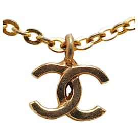 Chanel-Collier chaîne Chanel CC Collier en métal en bon état-Doré