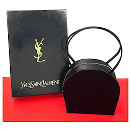 Yves Saint Laurent-Yves Saint Laurent Rhinestone Satin Handbag Mini Canvas Handbag 32070 in Great Condition-Black