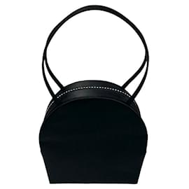 Yves Saint Laurent-Yves Saint Laurent Rhinestone Satin Handbag Mini Canvas Handbag 32070 in excellent condition-Black