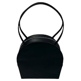 Yves Saint Laurent-Yves Saint Laurent Rhinestone Satin Handbag Mini Canvas Handbag 32070 in Great Condition-Black