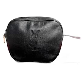 Yves Saint Laurent-Yves Saint Laurent Leather Logo Camera Bag Leather Crossbody Bag in Very Good Condition-Black