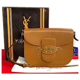 Yves Saint Laurent-Yves Saint Laurent Leather Crossbody Bag  Leather Crossbody Bag in Excellent condition-Brown