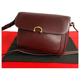 Cartier-Cartier Cartier Shoulder Bag Leather Must Line Bordeaux Leather Shoulder Bag  in Good condition-Red
