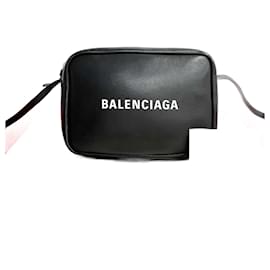 Balenciaga-Sac à bandoulière en cuir Balenciaga Everyday Camera Bag S 489812 en excellent état-Noir