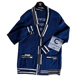 Chanel-Deauville / Biarritz / Venice Iconic Cardigan-Navy blue