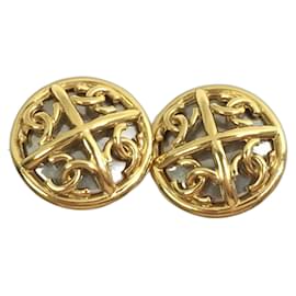 Chanel-1993P Mirror Clip on Earrings-Gold hardware