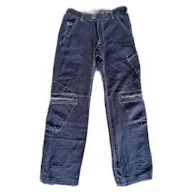 Giorgio Armani-Giorgio Armani Early 00s Cargo Zipped Jeans-Dark blue