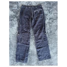 Giorgio Armani-Giorgio Armani Early 00s Cargo Zipped Jeans-Dark blue