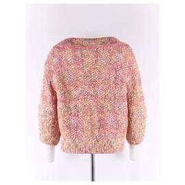 Chanel-Pink Wicker Tweed Jacket-Pink