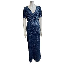 Jenny Packham Sequinned navy blue evening gown Navy blue